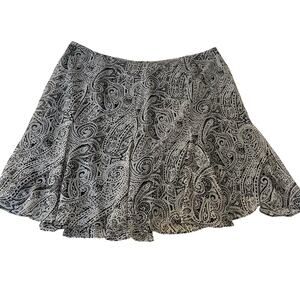 Y2K 2000s Black Paisley Ruffle Skirt Plus Size 2X Fairy Grunge Whimsygoth